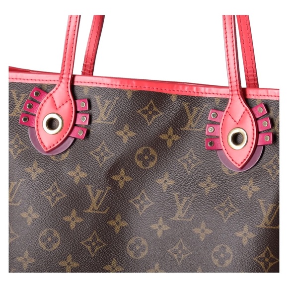Louis Vuitton Tote Bag Neverfull MM Tote Flamingo M41663 Monogram Canvas + Pouch - Picture 14 of 15